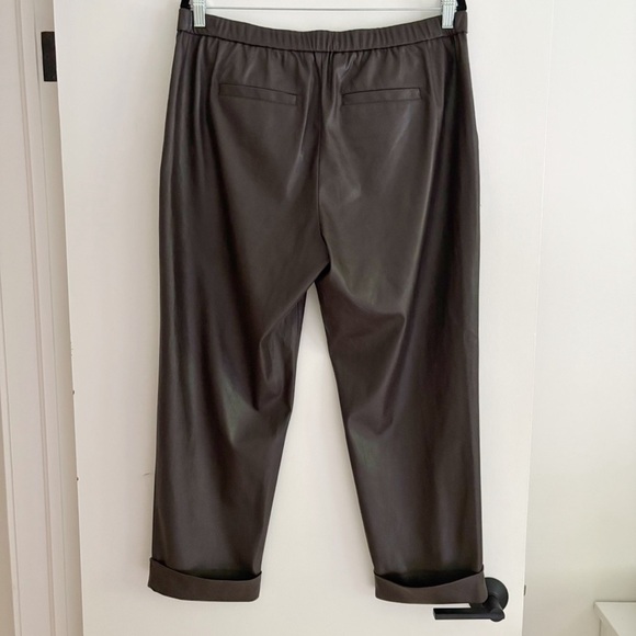 Brochu Walker The Westport Vegan Leather Pant Timber Dark Brown Size L - Picture 5 of 7